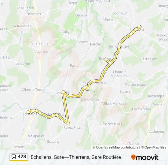428 Bus Line Map