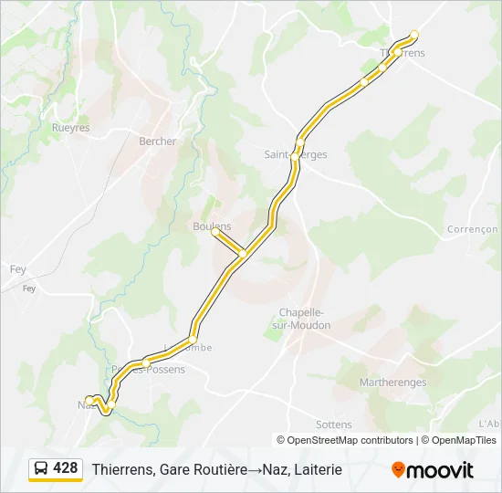 Plan de la ligne 428 de bus