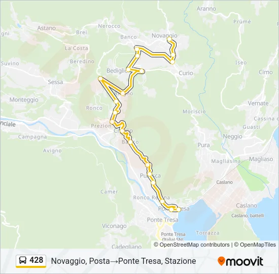 Plan de la ligne 428 de bus