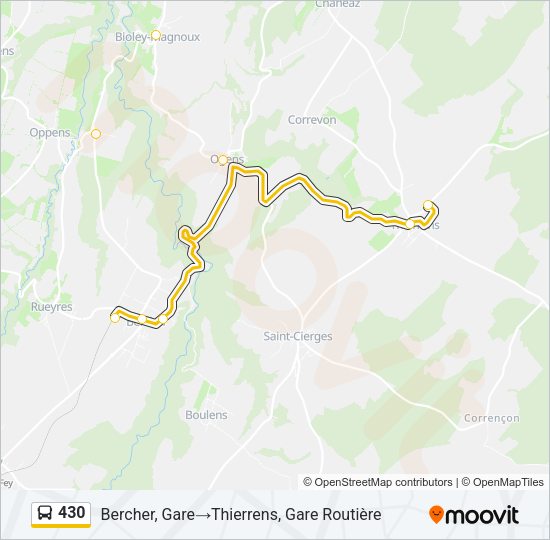 430 Bus Line Map