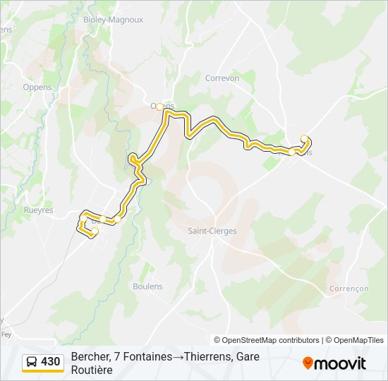 430 Bus Line Map