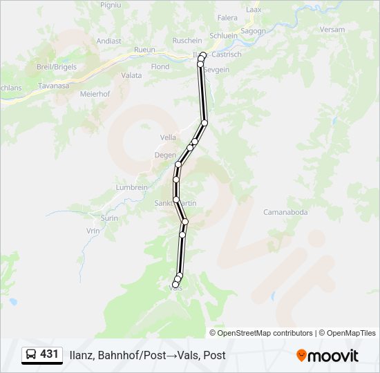 431 Bus Line Map