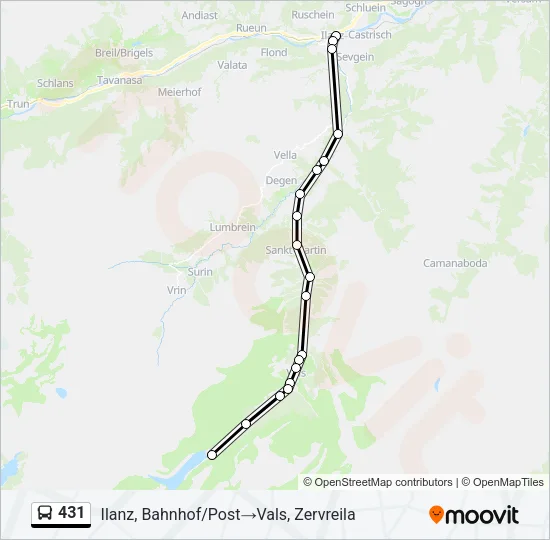 431 Bus Line Map