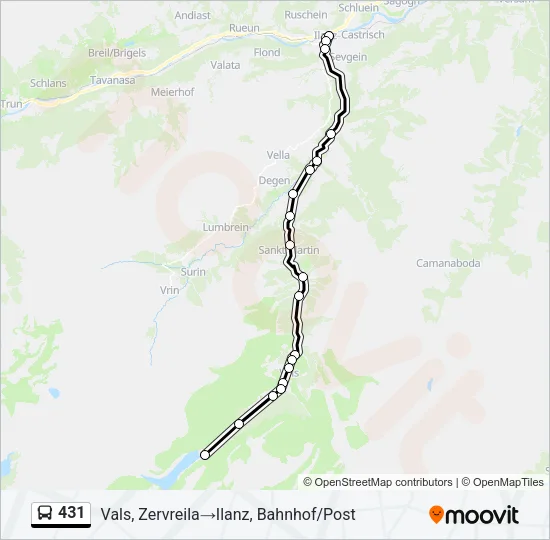 431 Bus Line Map