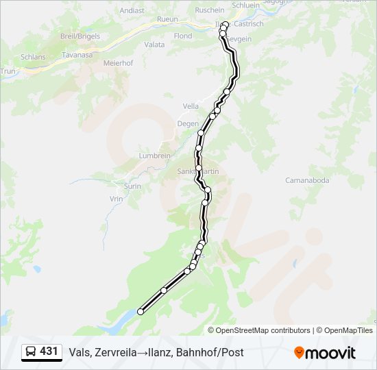 431 Bus Line Map