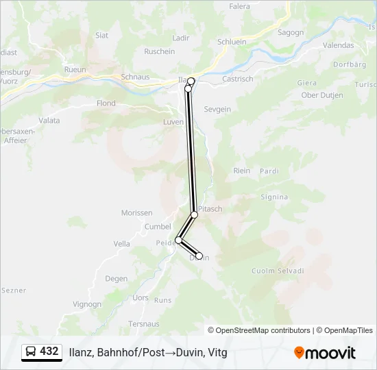 432 Bus Line Map