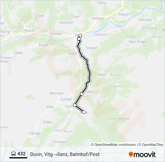 432 Bus Line Map