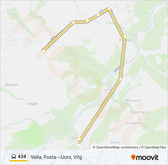 434 Bus Line Map
