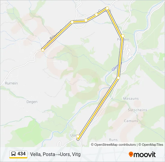 434 Bus Line Map