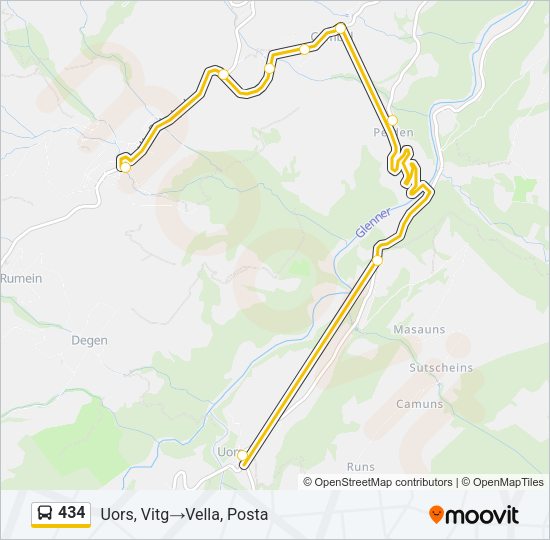 434 Bus Line Map
