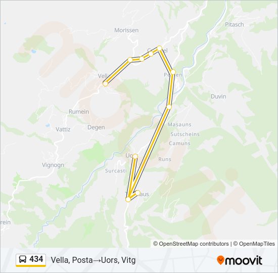 434 Bus Line Map