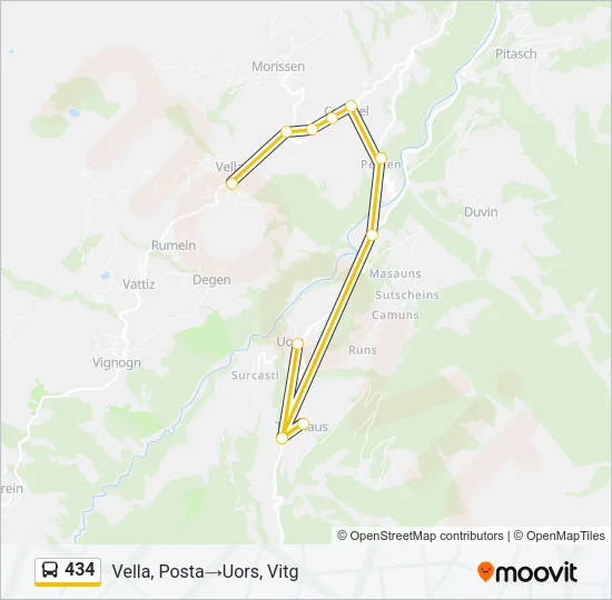 434 Bus Line Map