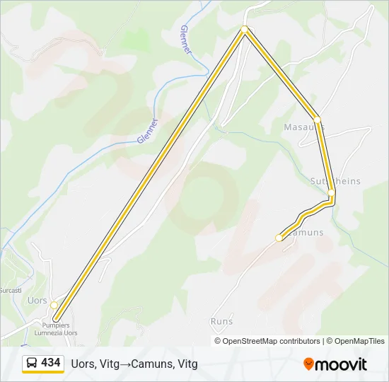 434 Bus Line Map
