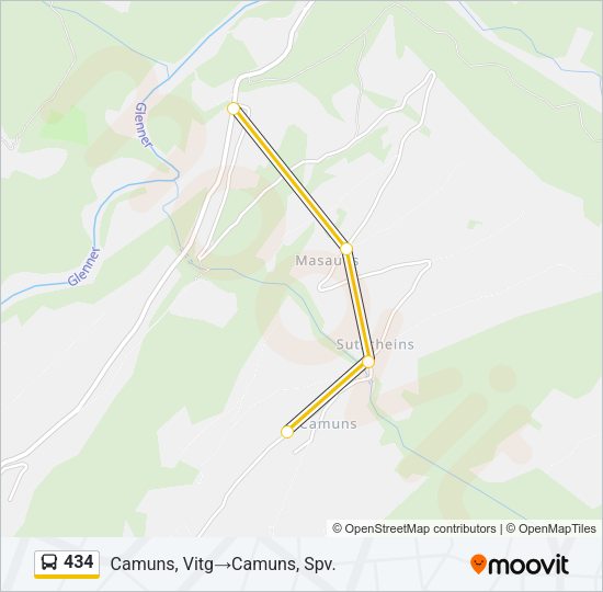 434 Bus Line Map