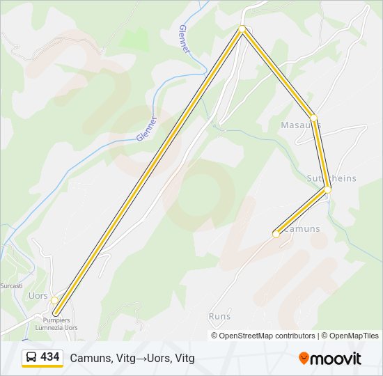 434 Bus Line Map