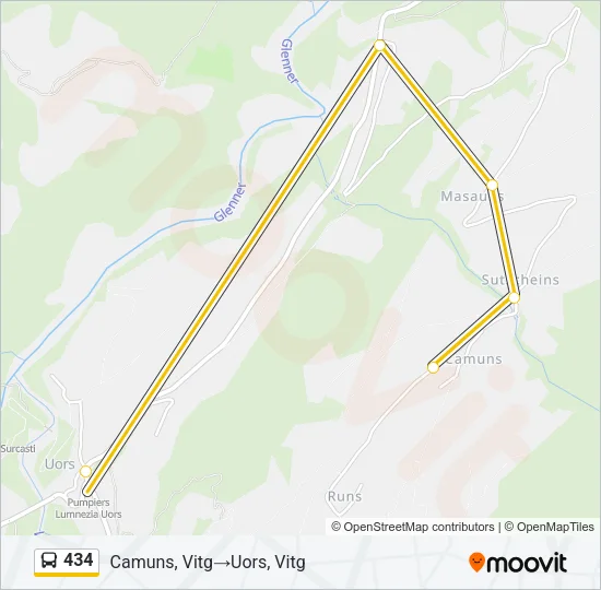 434 Bus Line Map