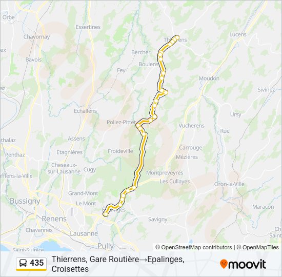 435 Bus Line Map