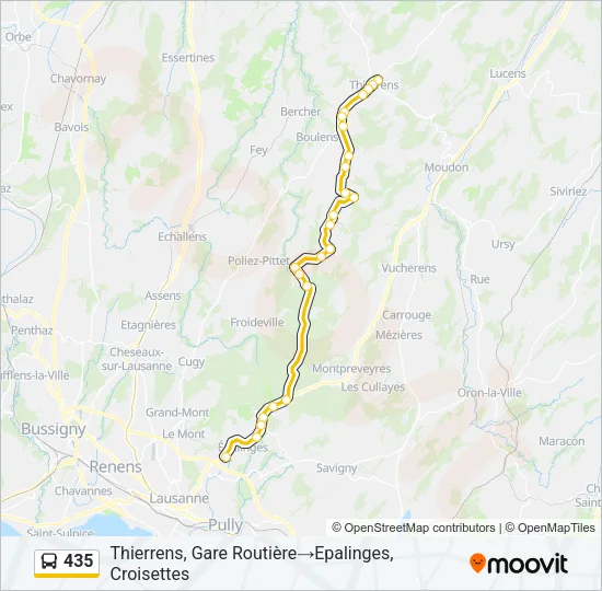 435 Bus Line Map