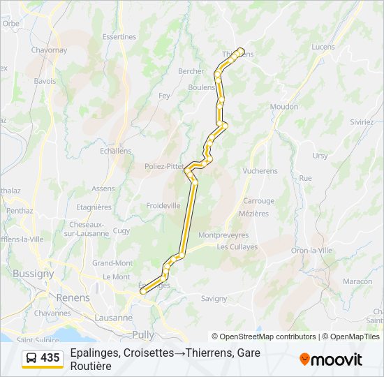 435 Bus Line Map