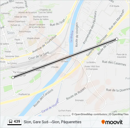439 Bus Line Map