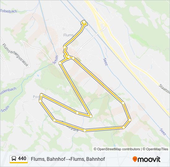 Plan de la ligne 440 de bus