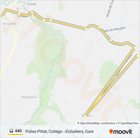 Plan de la ligne 440 de bus