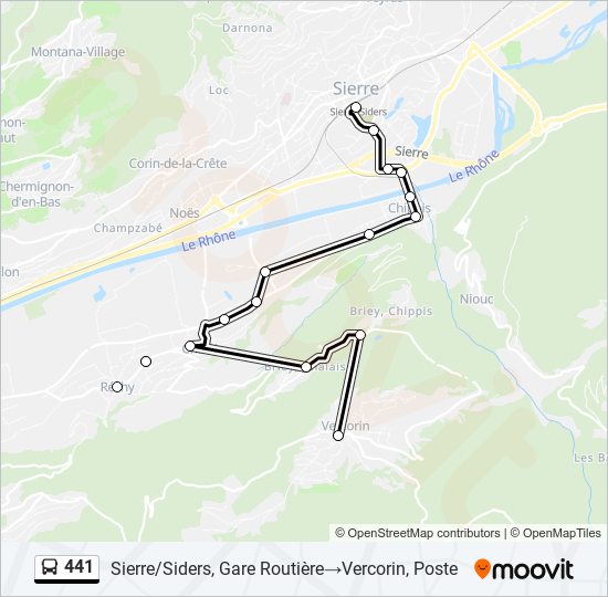 441 bus Line Map