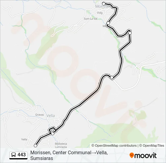 443 Bus Line Map