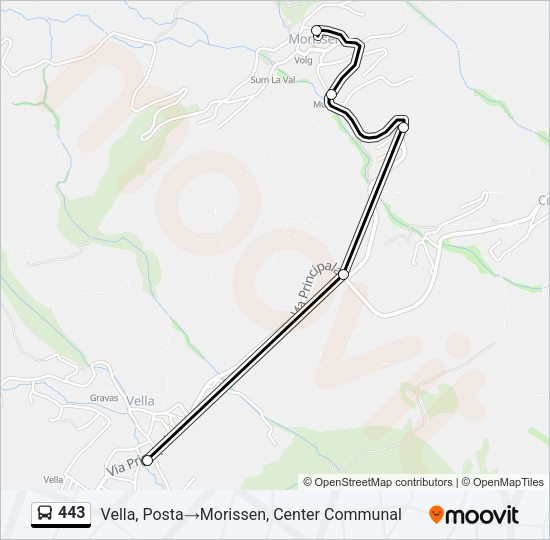 443 Bus Line Map