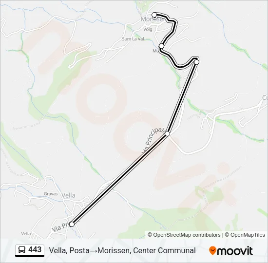 443 Bus Line Map
