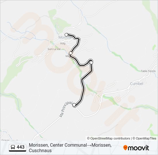 443 Bus Line Map