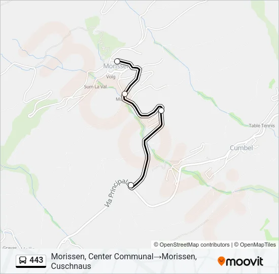 443 Bus Line Map