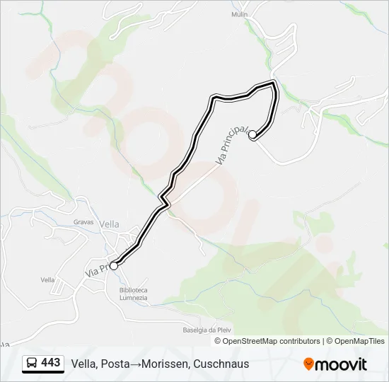 443 Bus Line Map