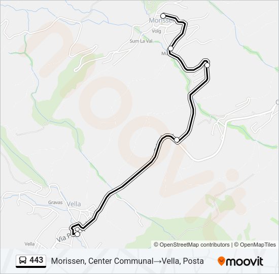 443 Bus Line Map