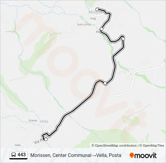 443 Bus Line Map