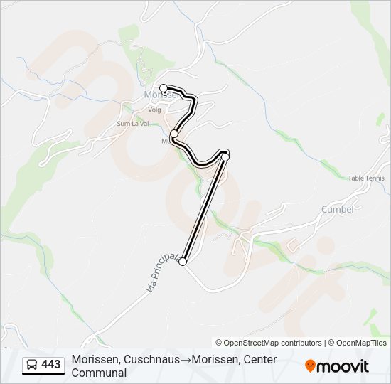 443 Bus Line Map