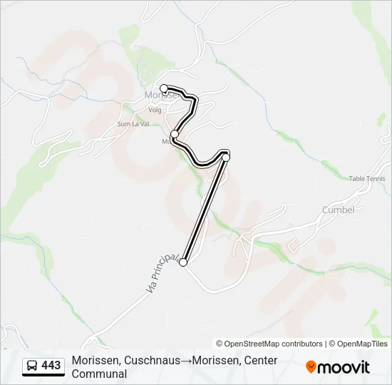 443 Bus Line Map