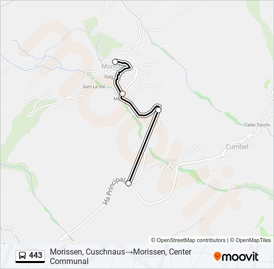 443 bus Line Map