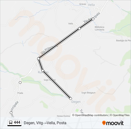 Plan de la ligne 444 de bus