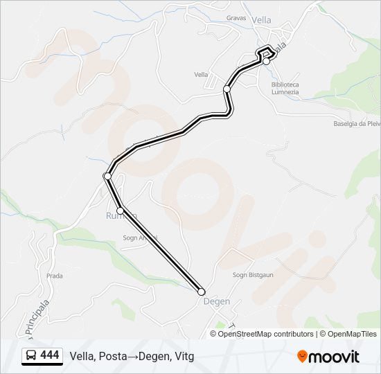 444 Bus Line Map