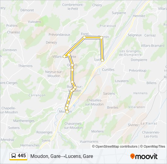 445 bus Line Map