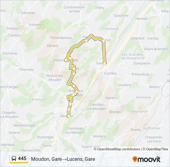 445 Bus Line Map