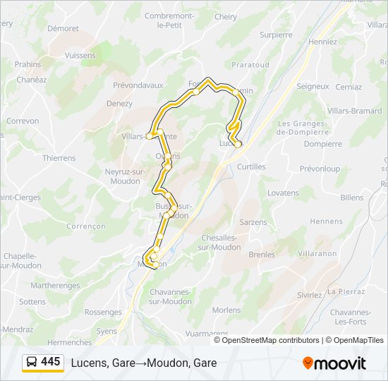 445 Bus Line Map