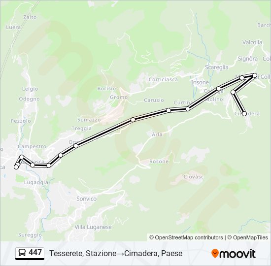 447 bus Line Map