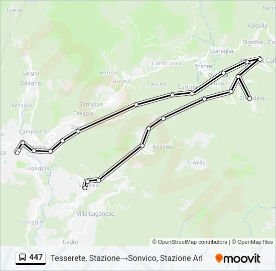 447 Bus Line Map