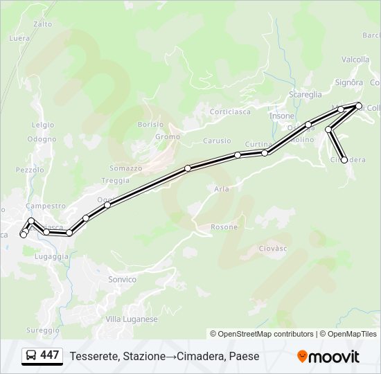 447 Bus Line Map