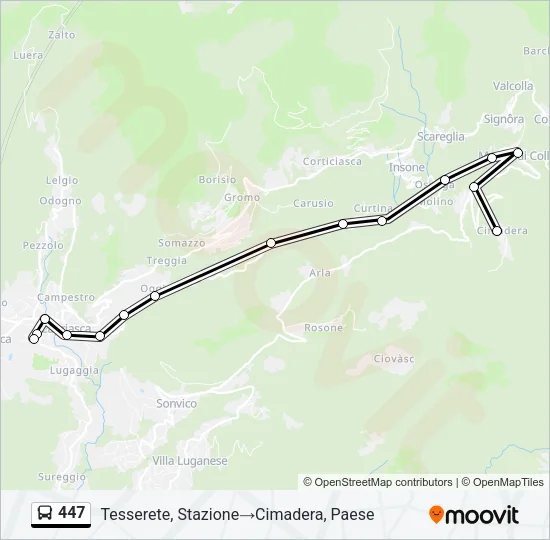447 Bus Line Map