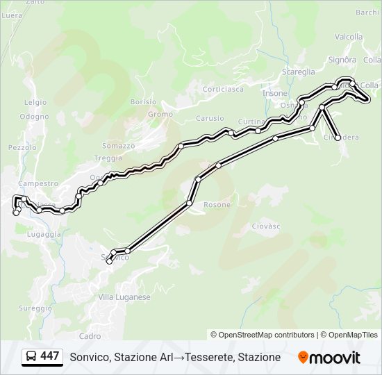 447 Bus Line Map