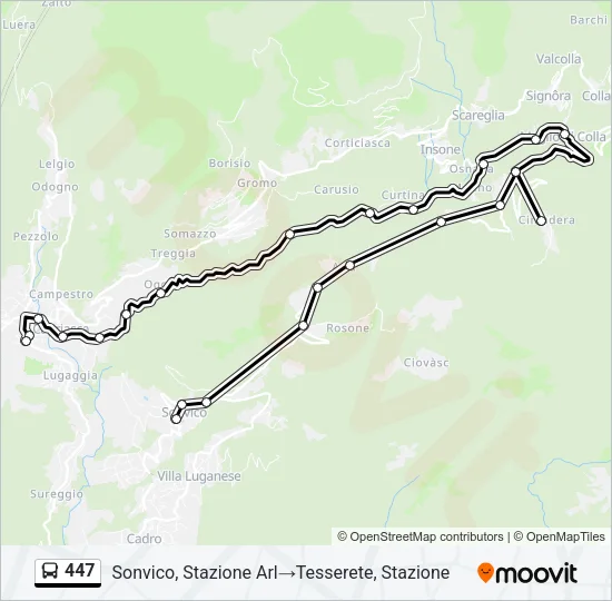 447 Bus Line Map