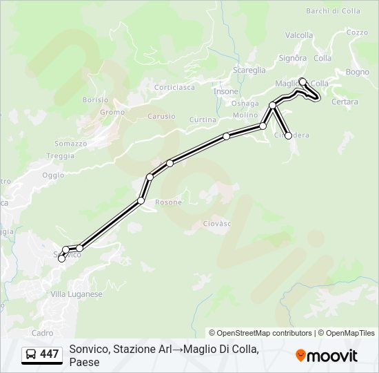 447 Bus Line Map